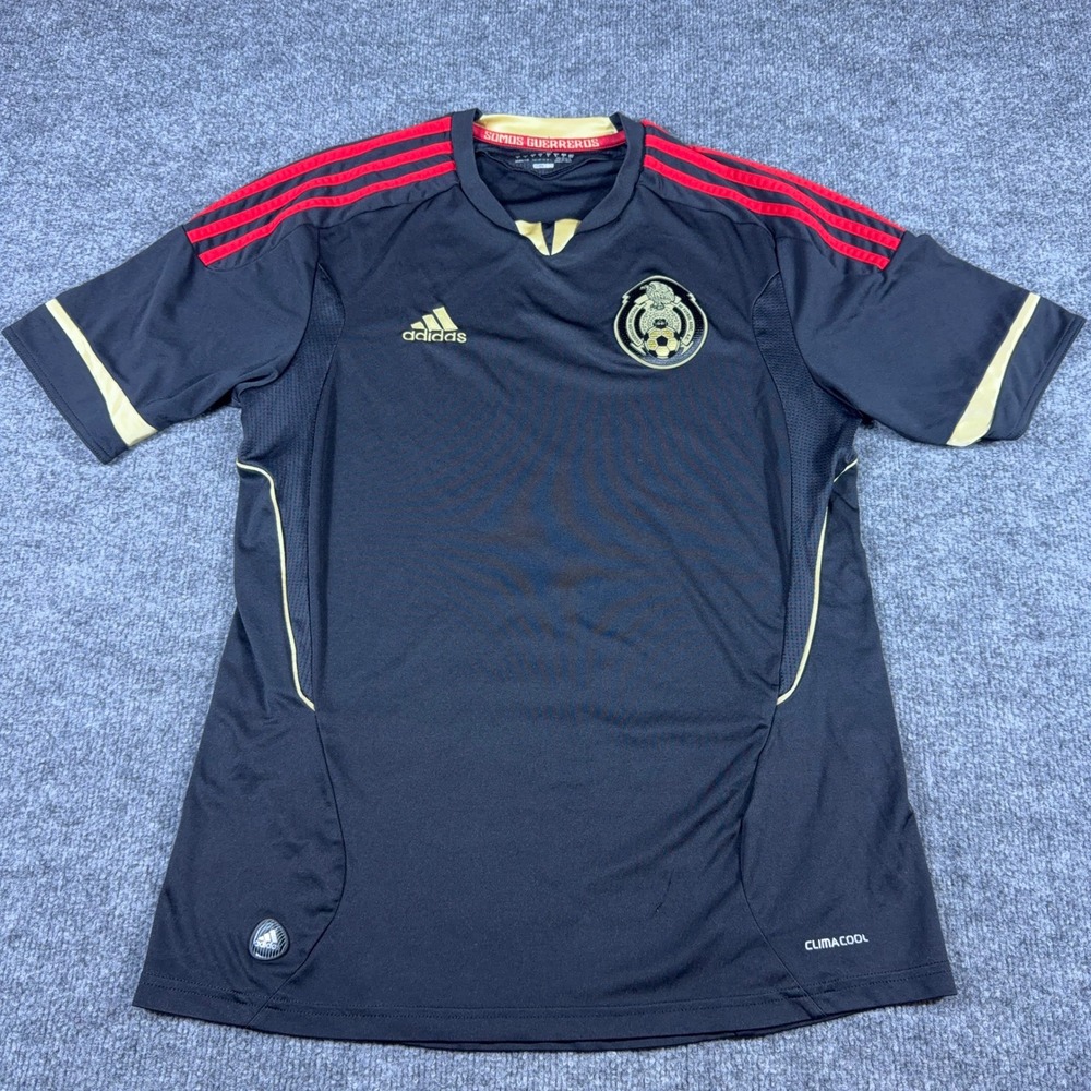 adidas Mexico 2007 Away JerseyBlack Gold ClimaCool Soccer Futbol Medium
